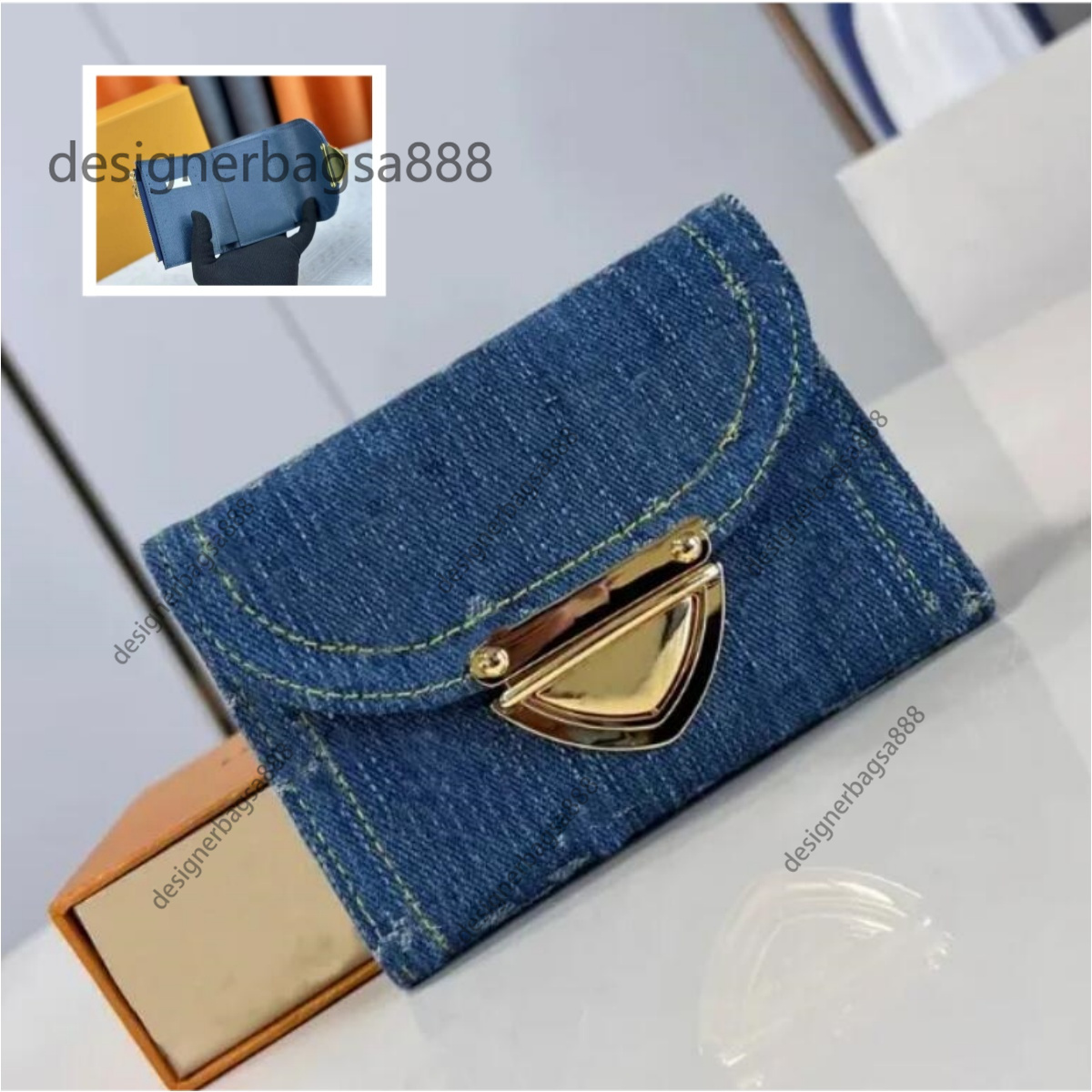 Denim Wallet Designer Wallet Men's Women's Zipper Wallet Mini Card Holder Coin Wallets Key Holder Cards Holders Long Wallets Mahjong bag with Case