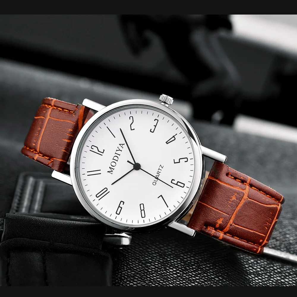 Men Business Wrist Watch Luxury Leather Strap Analog Watches Ultra Thin Quartz Wristwatch Clock Men Women Casual Simple WatchX250107