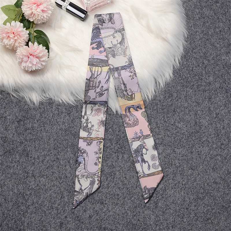 New 100% Silk Scarf Womens Luxury Natural Silk Scarf Ultra fine Hairband Packaging Womens Bag Scarf Fashion Accessories Headband W250107