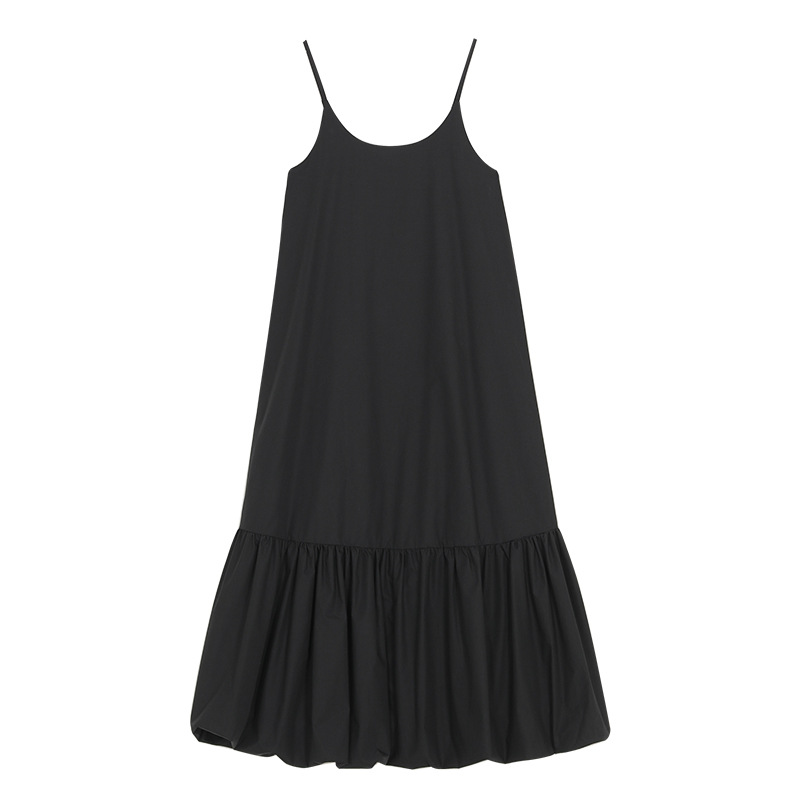 CX576 Summer French holiday style flower bud suspender dress women's mid-length bottoming skirt
