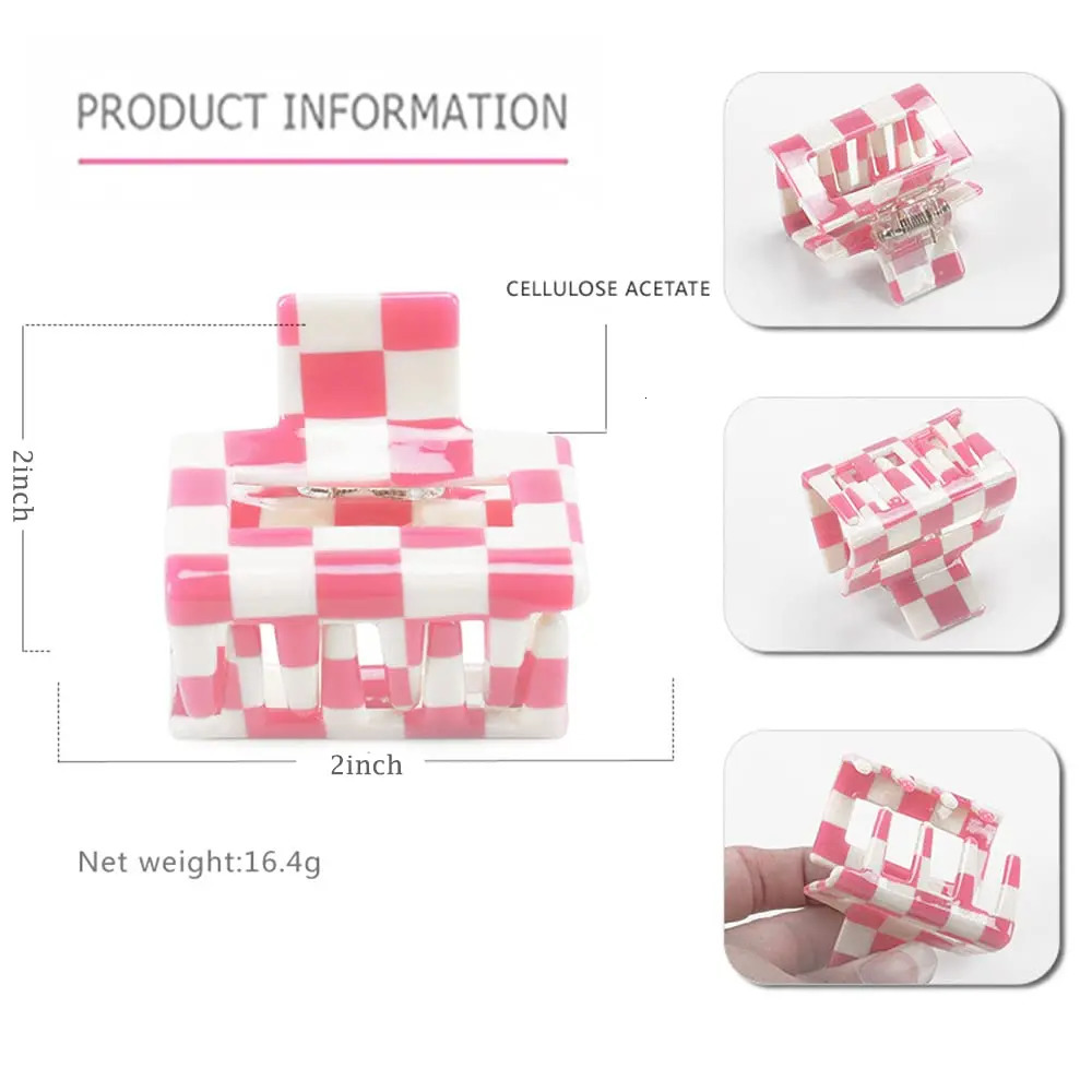 4 Pack Checkered Claw Clip Ahoney Y2k Accessories Small Hair Claw Clips for Thin Hair 2 Cute Hair Clips Aesthetic Barrettes 90s 250103