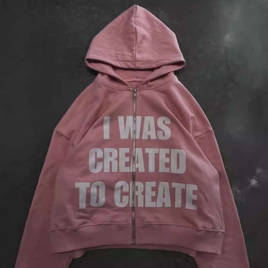 Fashionable letter printed unisex couple hooded cardigan loose zipper hoodie