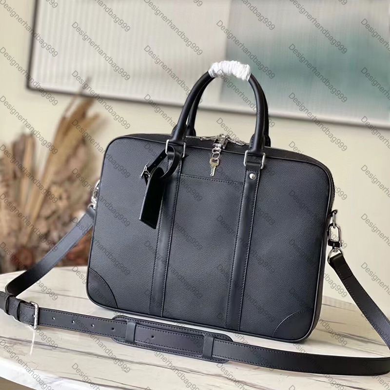 Designer Men Travel Handbag Leather Large Shoulder Bag Porte-Documents Voyage Pm Series Width 36.5cm