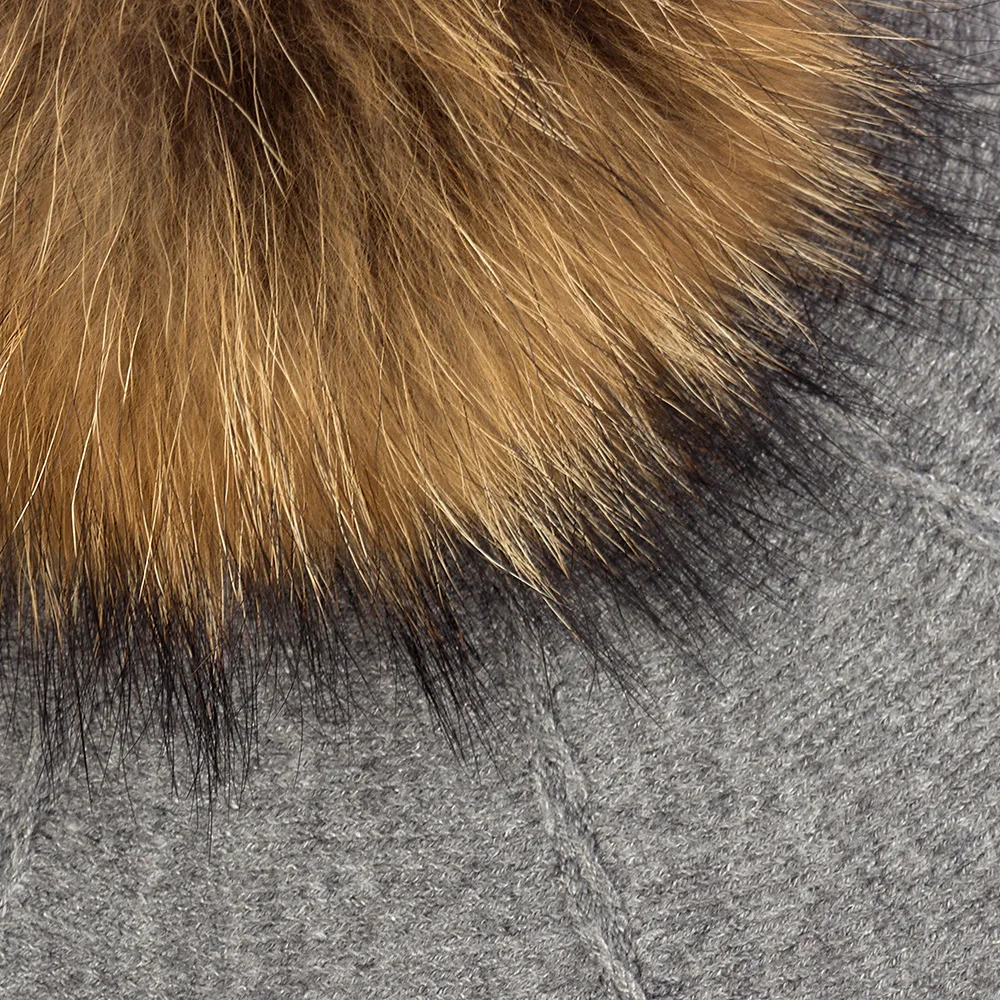 Fashion Elegant Sweet Women Beret Warm Winter Autumn Hat Lovely Ladies Party Hats Cap with 15 cm Real Fur Pompom Female Gift 250106