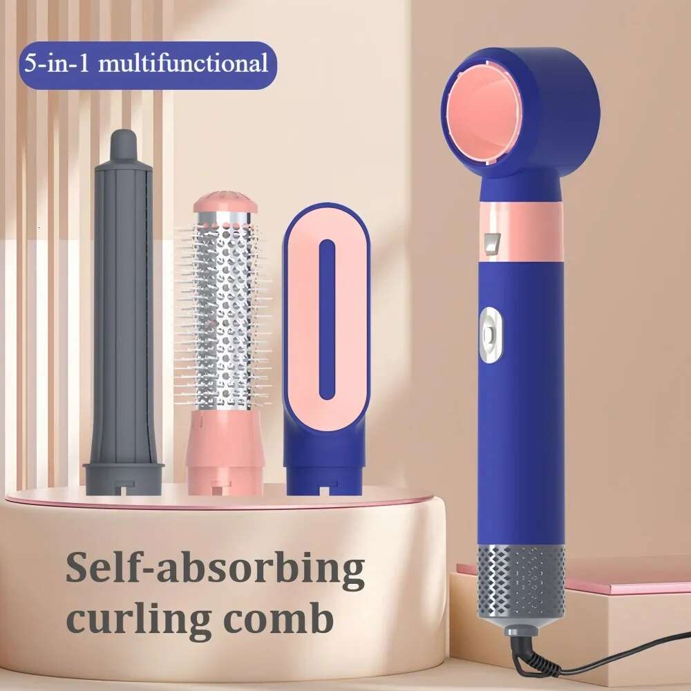 5-in-1 Negative Ion Automatic Curg Iron Multifunction Convenient Hair Dryer Volume Straight Hot Air Comb Curly Girl Method