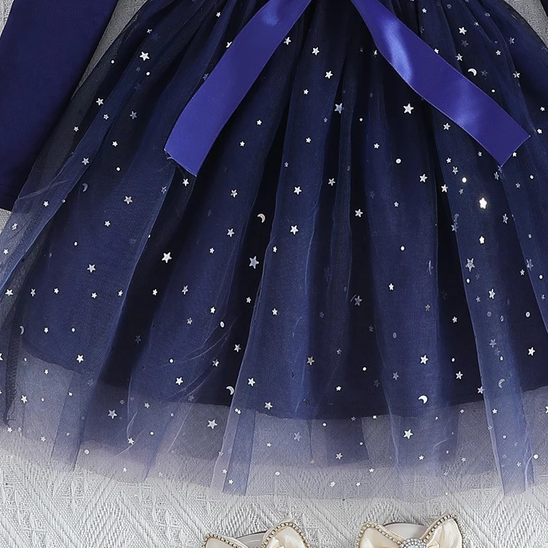 2025 Girls Dress Autumn Spring Kids Princess Dress Clothes Birthday Party Dress Long-sleeved for Children Fashion 1-8T 250107