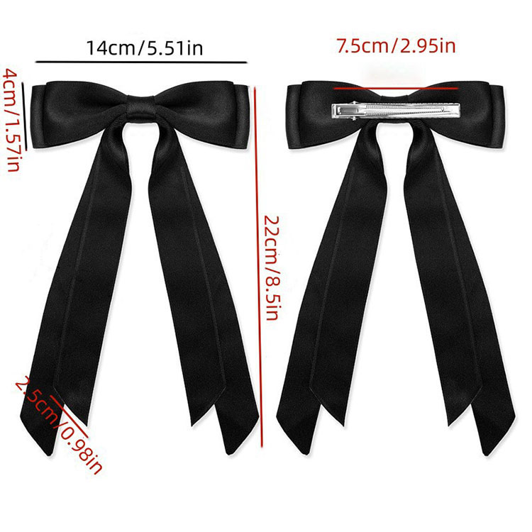 Fashion Girls 4CM Double Bows Hairpins Hairclip Ins Kids Satin Bow Long Ribbon Hair Clip Polyester Cotton Duckbill Clip Princess Barrettes Accessories