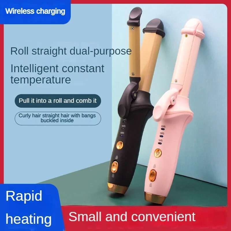 Curg Iron Wand Straight Dual Purpose Wireless Rechargeable 3-speed Temperature Bangs Curl Straightening Board Clipboard