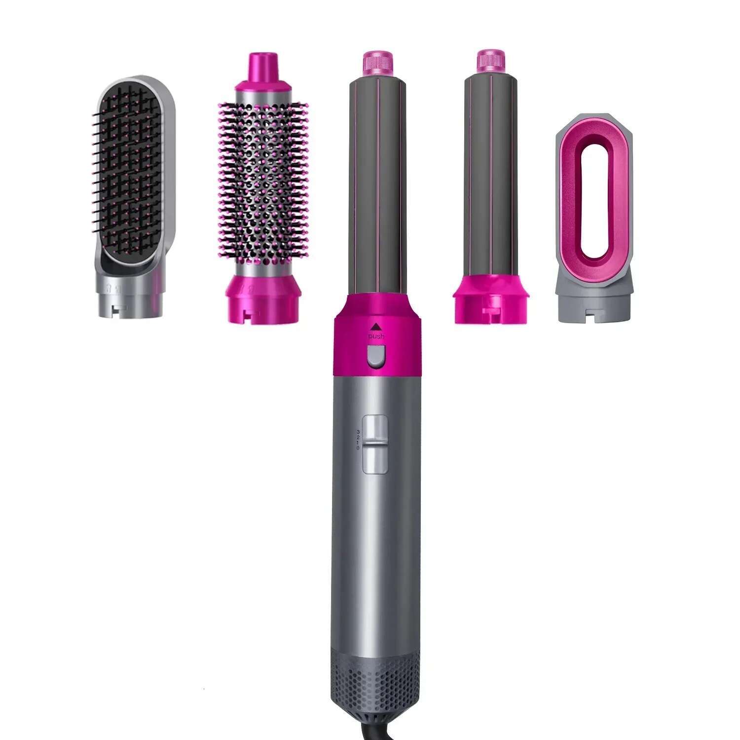 Multi functional five in one hot air multi head automatic curler, straight comb, hair dryer, curg rod