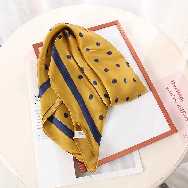 70 * 70cm polka dot headband womens headscarf satin hair scarf womens headscarf W250107