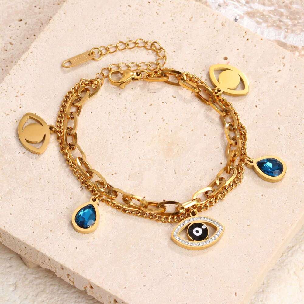 Designer jewelr Titanium Devil's Eye Bracelet for Women Personalized Fashionable Punk Hip Hop Cool Handpiece Bracelet Gift Party Good Quality des