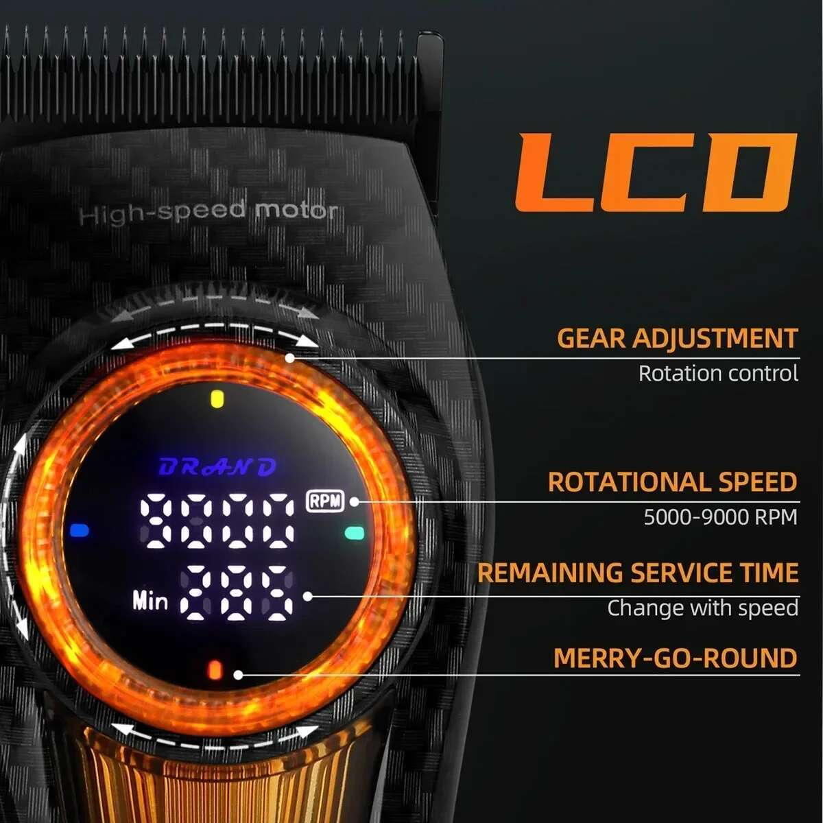 Clipper Professional Hair Trimmer 9000 RPM Haircut Electric Brushless Motor Barber hine for Men KM-2242