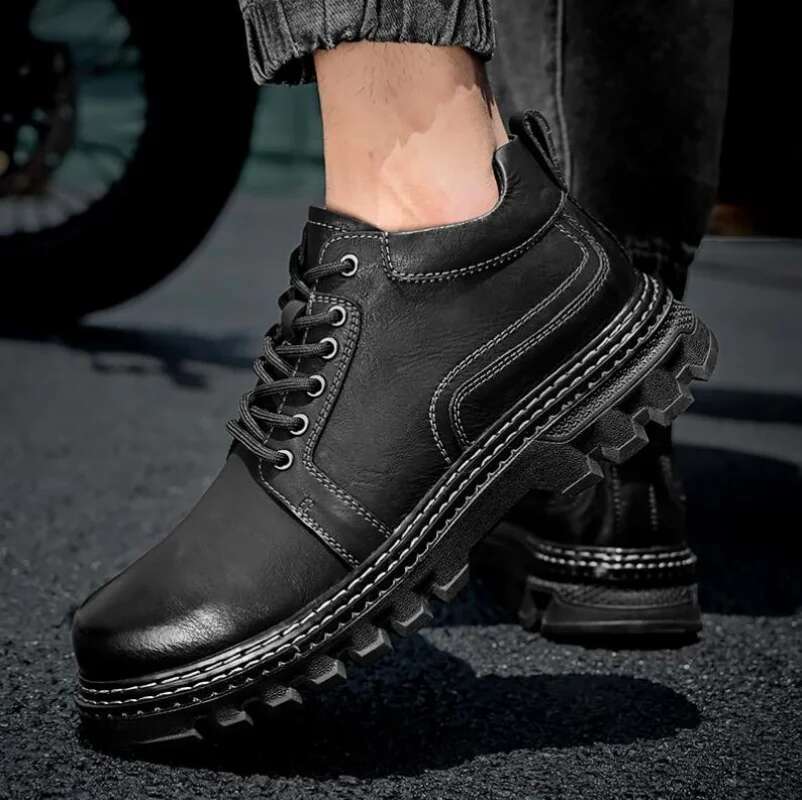 Ddmyoutdoor China Domestic New Genuine Men Cow Leather Upper Durable Sole Lace Up Autumn Winter Boots Daily Leisure Outdoor Shoes For Man