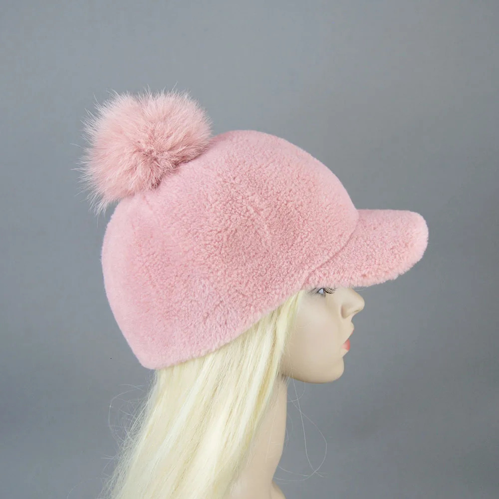 Winter Autumn Baseball Cap Women Containing 20%-30% Lamb Wool Hats Version Warm Cap Plush Baseball Caps Cute Baseball Cap 241218