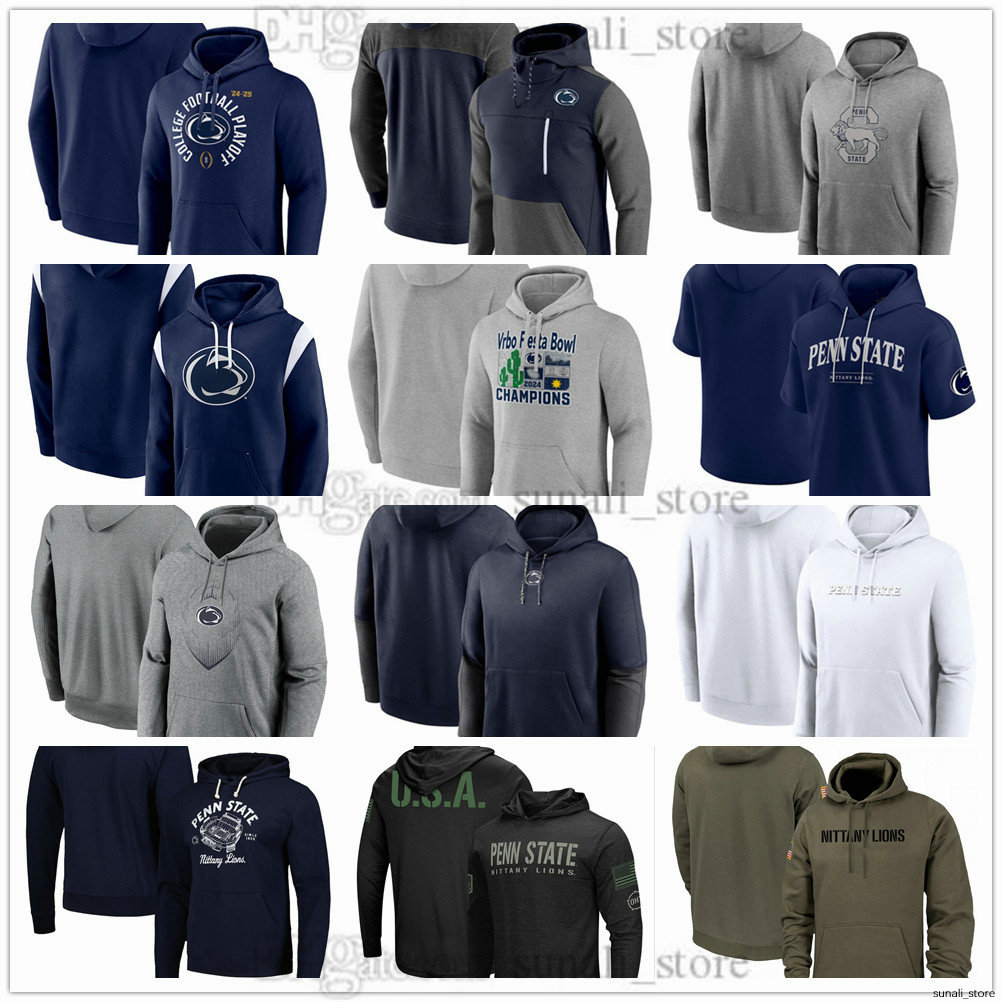 Penn State Nittany Lions 2024/25 College Football Pullover Hoodie Sweatshirt 44 Warren 10 Nicholas Singleton 15 Drew Allar 26 Saquon Barkley 9 Trace McSorley Hoodies