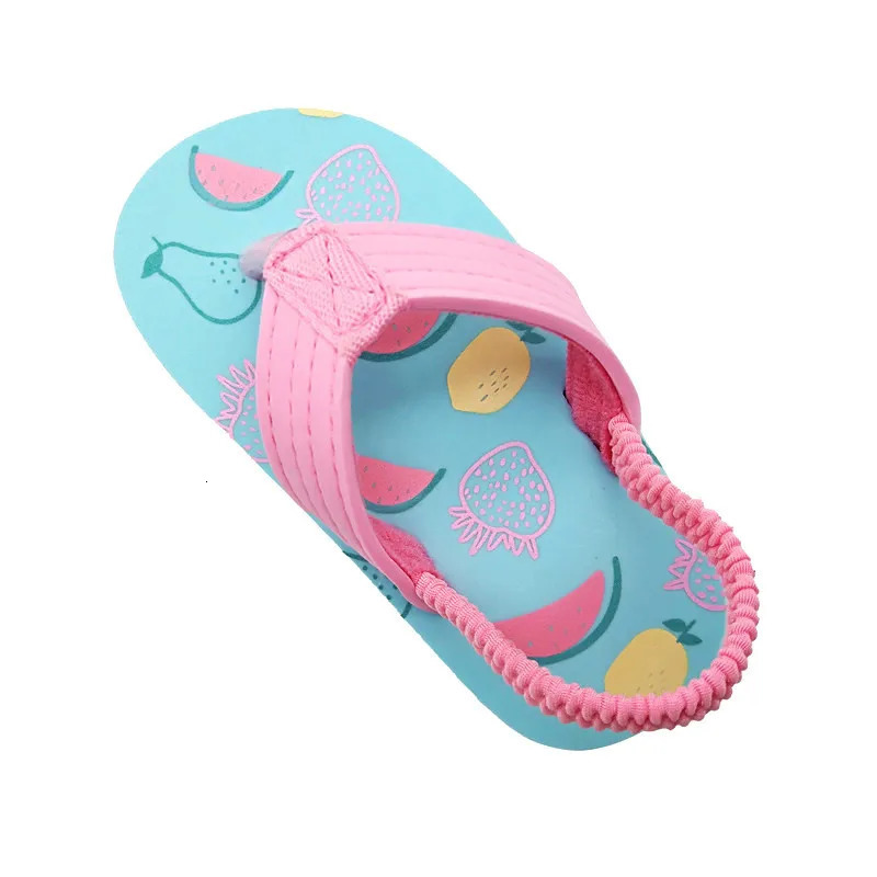 2024 Summer Kids Slippers Holiday Children Beach Shoes Girls Flip Flops Cute Sweet Slippers For Toddler 250106