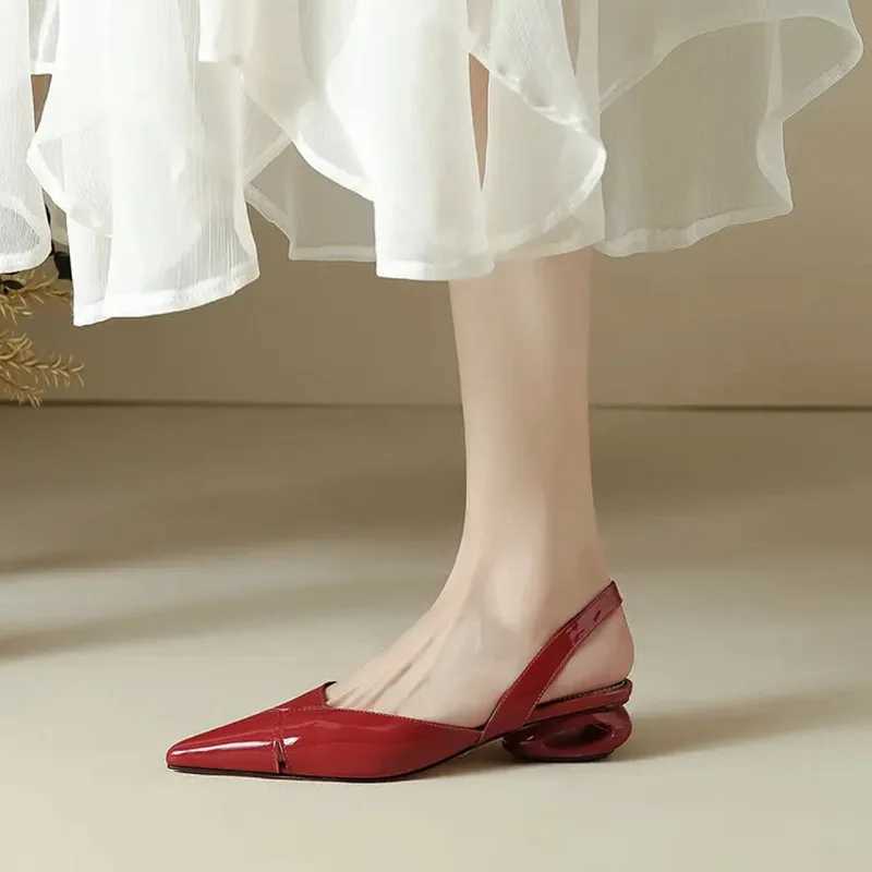 Pointed Toe Elegant Low H Party Wen Sandals Designer New 2024 hot Summer Brand Pumps Slingback Casual Dress Shoes Z250107