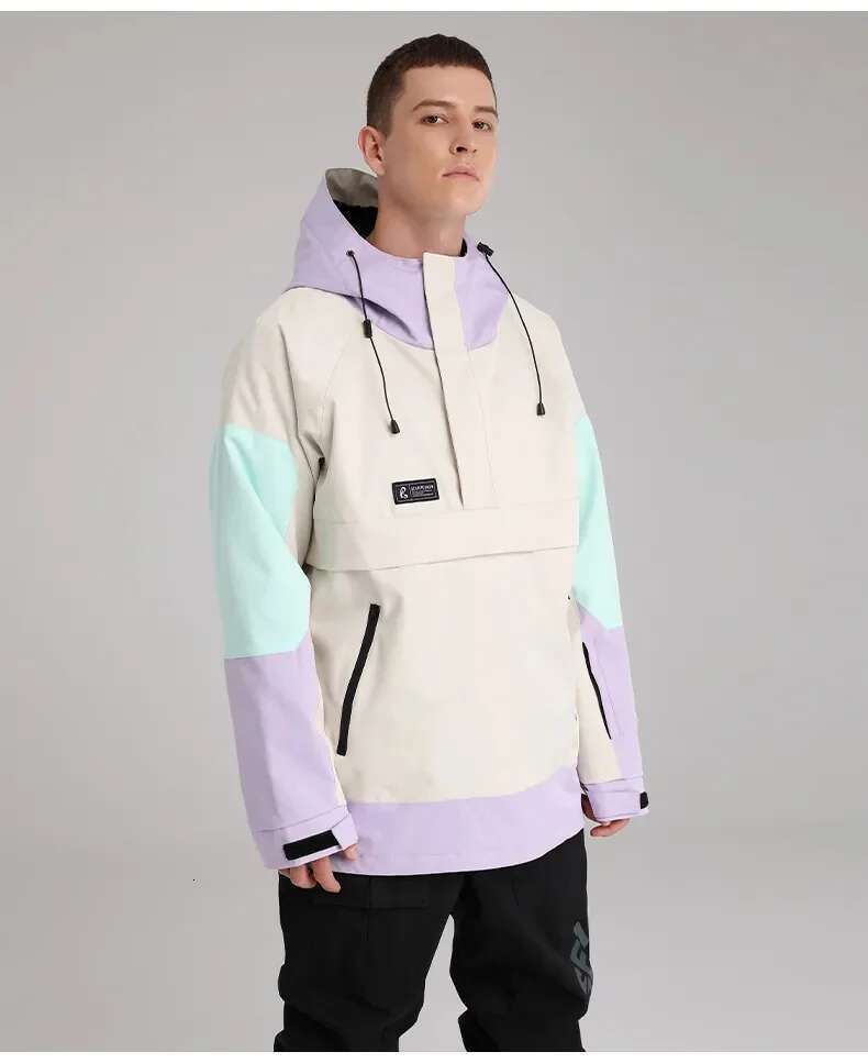 SEARIPE Windproof Waterproof Ski Jacket For Men And Women Snowboarding Skiing Tops Breathable Clothes Colorblock Snow Jackets