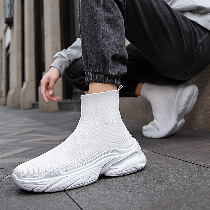 Ddmybear Men S Hig Tops Flying Weaving Shoes Popular Comfortable Mens Casual Light Outdoor Athletic Sneaker For Trendy Sock Shoe Chinese Brand Shoes