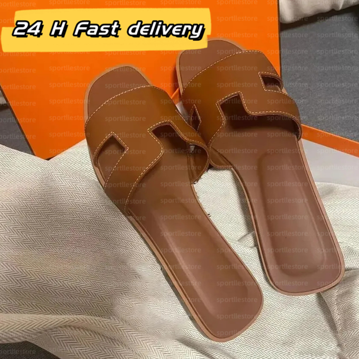 Designer Slides Sandals Women Slippers Genuine Leather Classic Summer Sandal Men Women fashion Skin Slide Ladies flat shoes no box