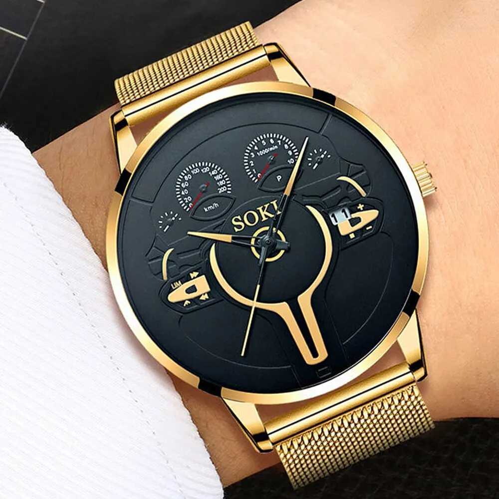 Top Brand Luxury Fashion Calendar Watch Men Stainless Steel Strap Clock Sport Watches Mens Quartz Wristwatch Relogio MasculinoX250107