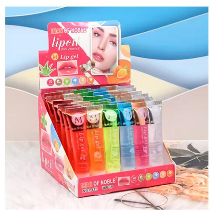 6Pcs Fruity Flavor Watery Glossy Lip Gloss Set Clear Lip Gel Hydrating Moisturizing Lip Gloss Women Lips Makeup Wholesale