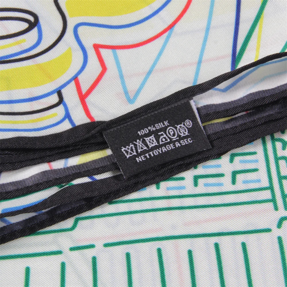 Silk Scarf Women City Buliding Print Square Scarves Head Echarpes Silk Foulards Femme Wraps Beach Shawl Bandana Lady Hijabs 90CM 250106