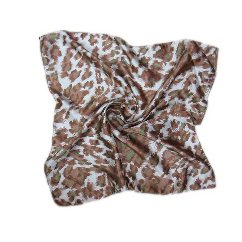 Square scarf hair tie fashionable Korean printed animal leopard commercial small neck satin scarf W250107