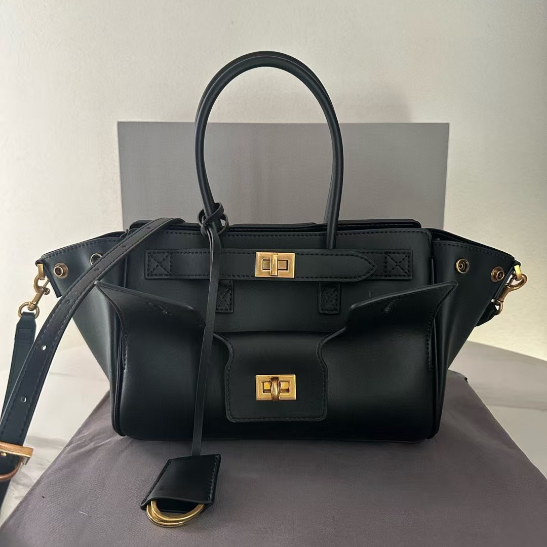 Real Leather Shoulder | Mini BEL Tote, Designer Handbag For Women, Work Bag, Large Capacity, Crossbody, Street Fashion Buckle Wing Bag With Key Ring