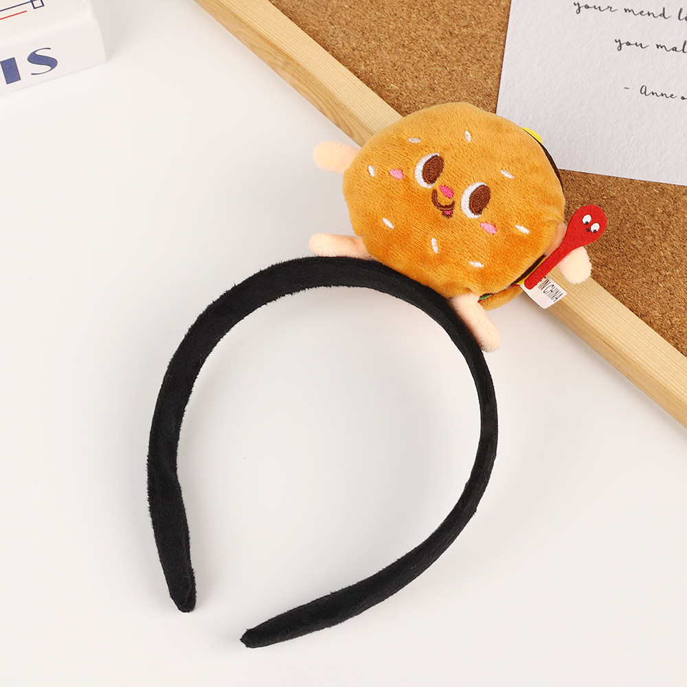 Creative super cute hair bands cute simulation burger fries hair bands internet famous activities photography funny children's hair accessories w