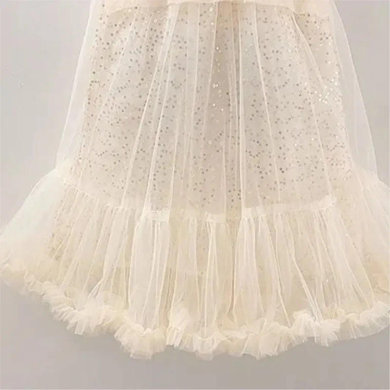 Baby Girl Princess Sequins Sparkle Tutu Dress Infant Toddler Fashion Vestido Long Sleeve Party Pageant Birthday Ball Gown 1-12Y 250107