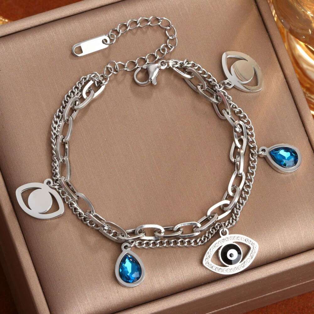 Designer jewelr Titanium Devil's Eye Bracelet for Women Personalized Fashionable Punk Hip Hop Cool Handpiece Bracelet Gift Party Good Quality des