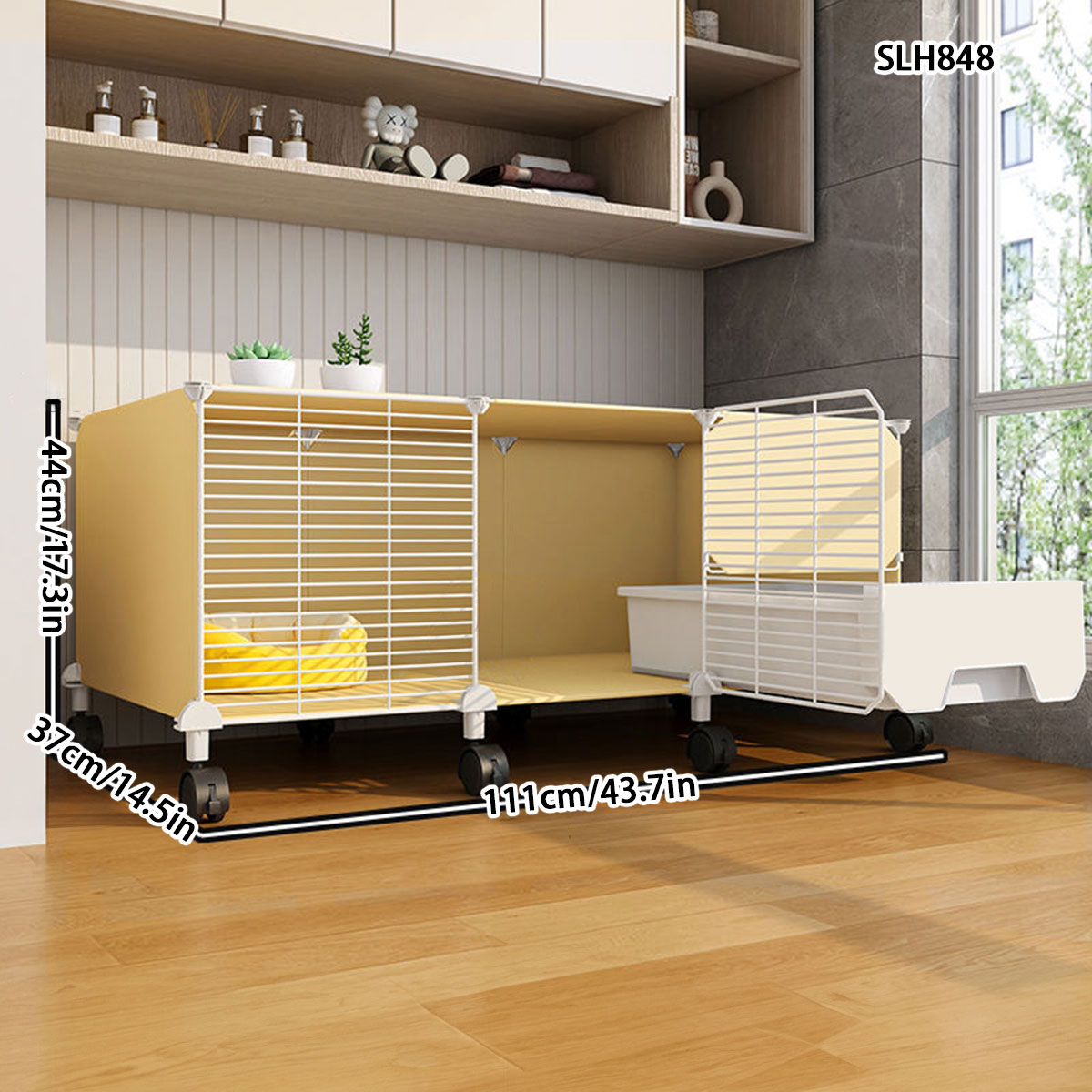 Compact Kitty Cabana with Automatic Toilet Compartment - Perfect for Domestic Cats