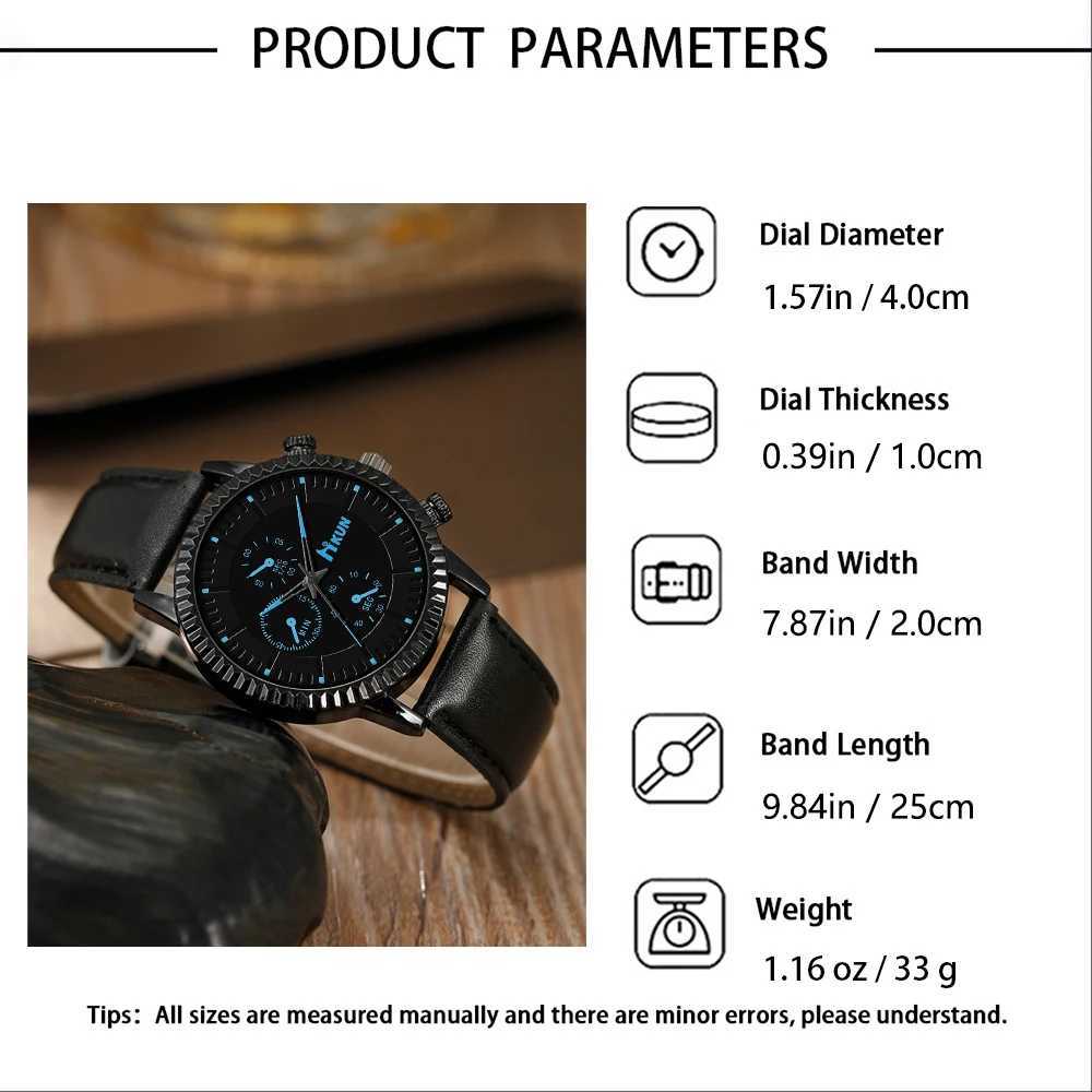 4-piece/set business mens watch alloy strap alloy bracelet alloy ring alloy cross necklace perfect gift for himX250107