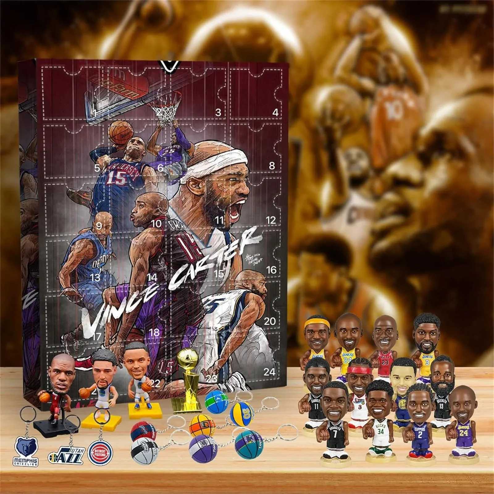 Christmas Doll Advent Calendar 24pcs 3D Basketball Player Figures Countdown Surprise Gift
