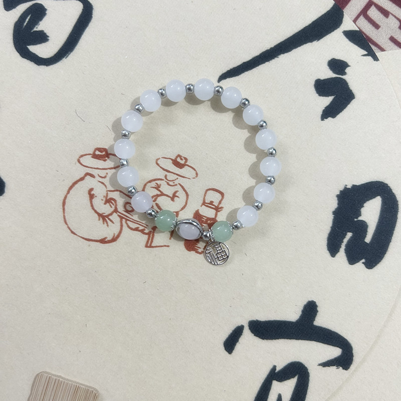 Handstring New Chinese antique beaded elastic rope bracelets sweet girl glass beads bracelets stall wholesale jewelry in the night market