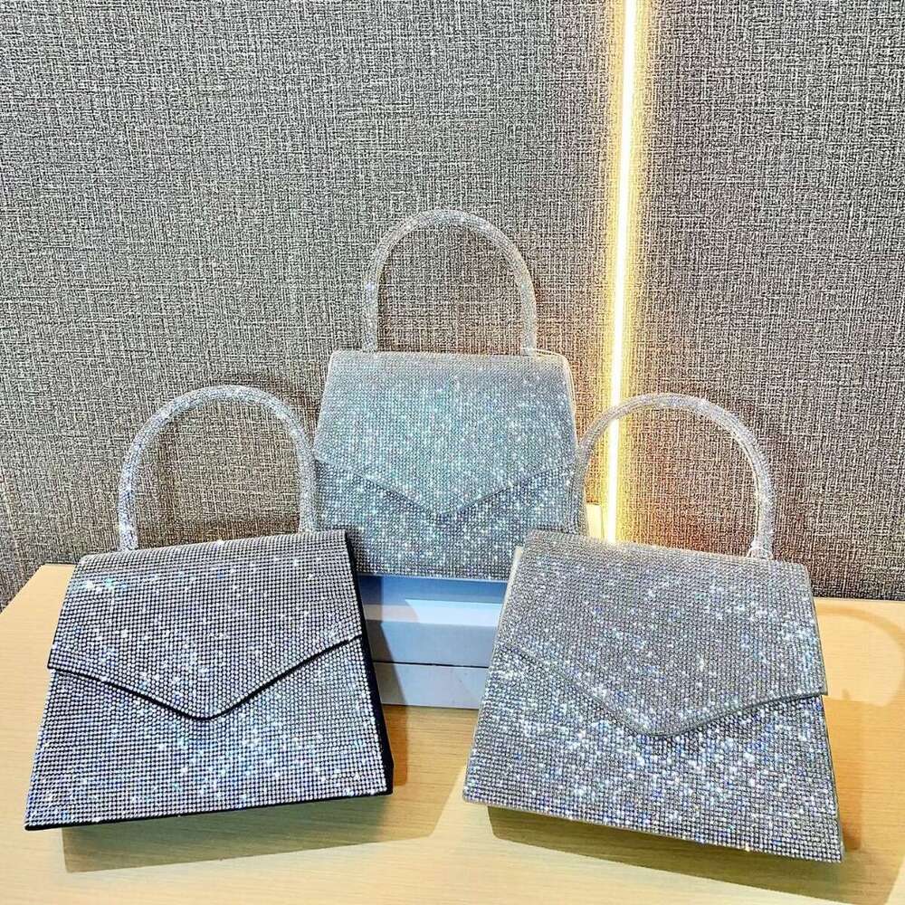 New European And American Fashion Retro Full Dia Chain Small Square Banquet Bag, Rhie Handbag, Crossbody Bags