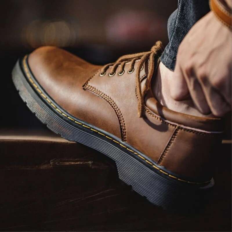 Ddmyoutdoor China Domestic Men S British Genuine Leather Spring Autumn Outdoor Casual Work Ankle Boots Designer Low Top Safety Shoes