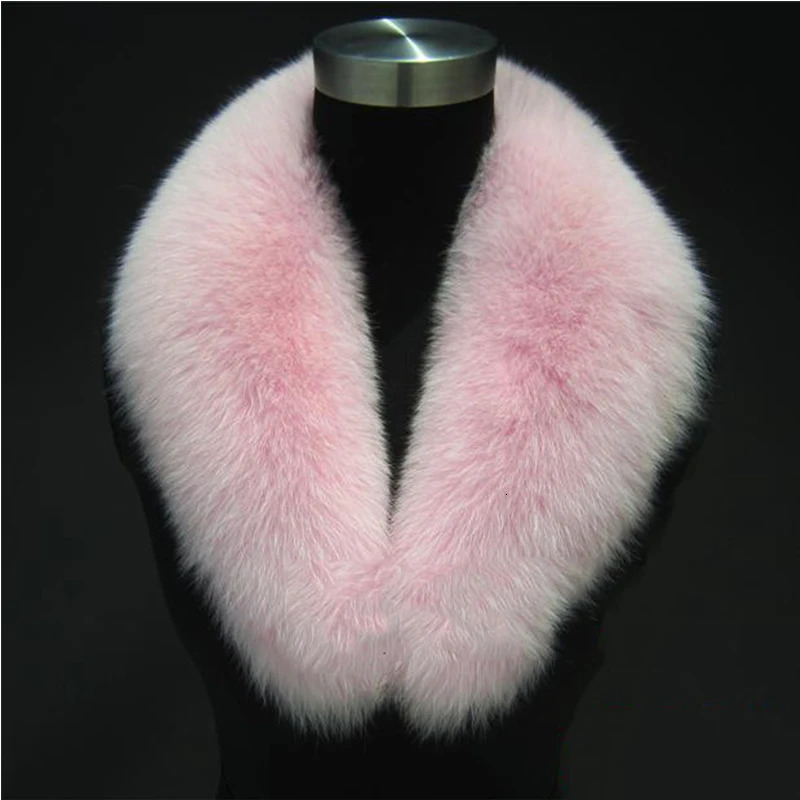 Natural Color Raccoon Fox Real Fur Collar Scarf Genuine Big Size Scarves Warp Shawl Neck Warmer Stole Muffler with Clip Loops #6 250106