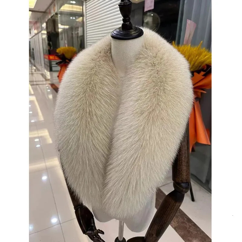 Real Fox Fur Collar Natural Fur Collar Scarves Women Good Quality Fur Hooded Fur Decor Large Size Neck Warmer Fur Scarf Shawls 250106