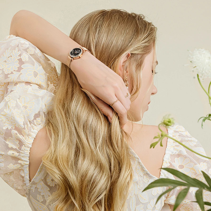 Mark Fairwhale Women Rose Gold Watch Fashion Ladies Quartz Diamond Wristwatch Elegant Female Watches 241228