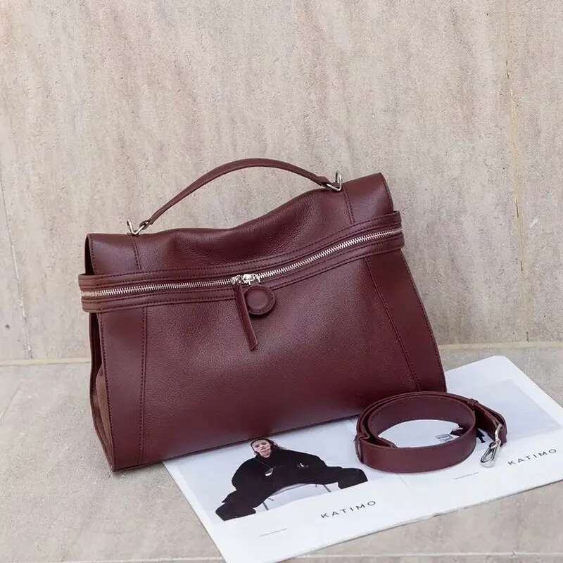 Large Capacity Bag Retro Design High Quality Leather Tote Classic Fashion Handbag Shoulder Crossbody Women Casual