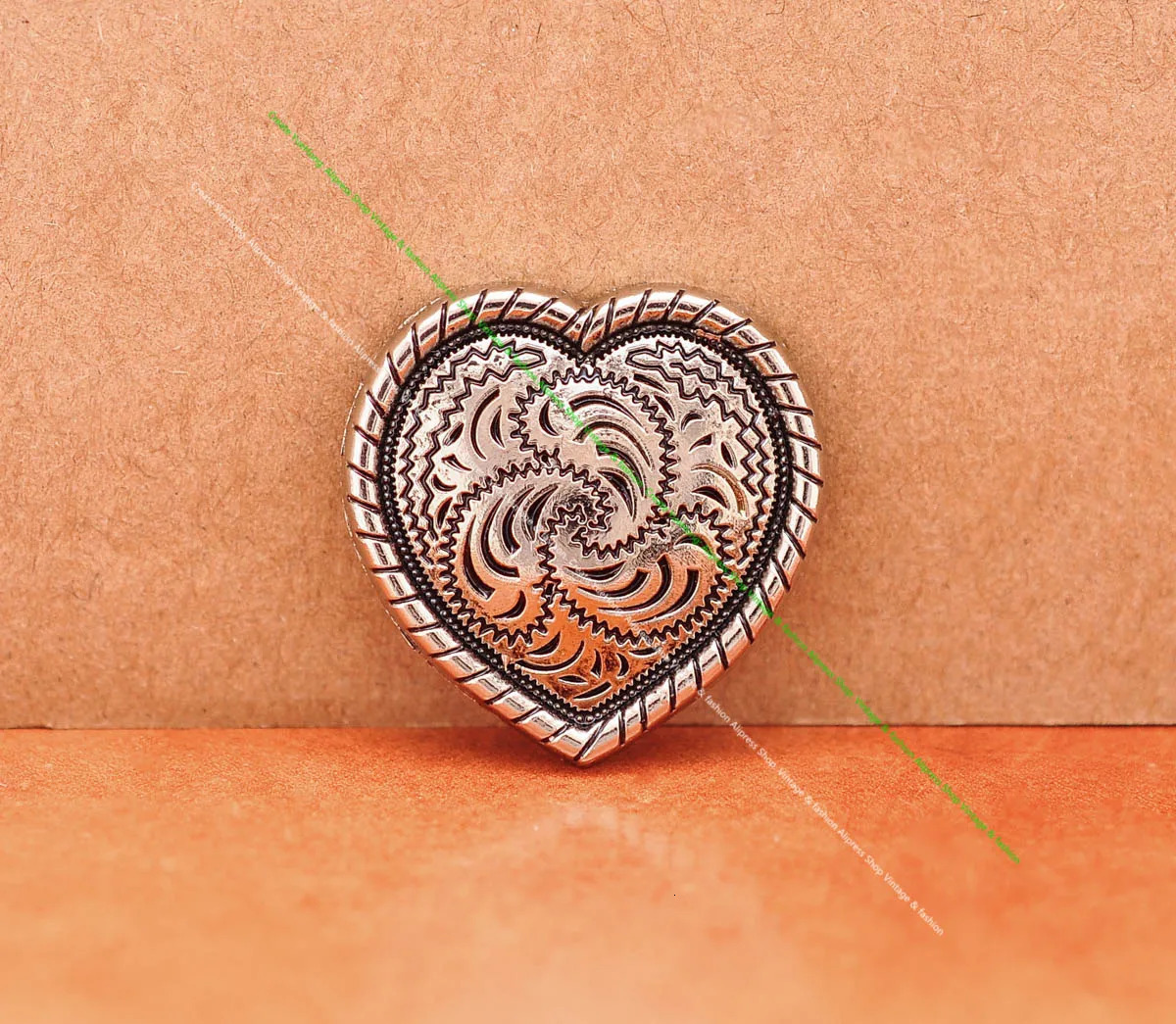 10Pcs Western Silver Black Love Heart Floral Rope Side Engraved Leathercraft Belt Headstall Horse Saddle Tack Conchos Screwback 241230