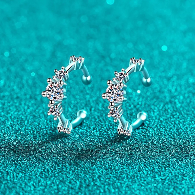 Na Original 925 Sterling Silver Earrings Clip Women D Color VVS D Color Earclips Fine Jewelry Wholesale Bulk 250103