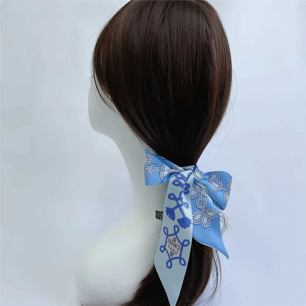 Knot Print Summer Scarf 2024 Luxury Brand Design Womens Tight Bag Scarf Hairband Neck Silk Scarf W250107