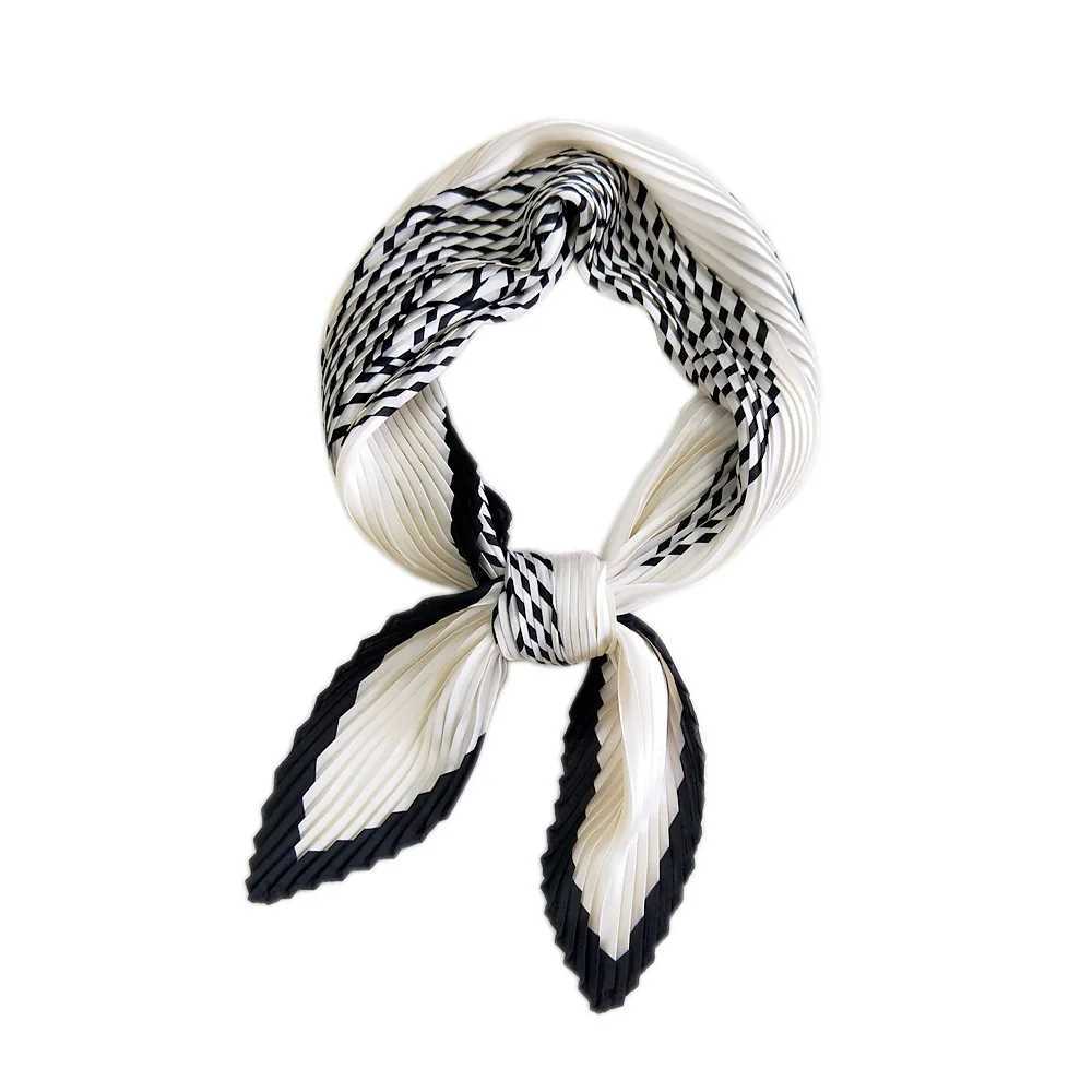 Silk scarves for women luxury women small headscarves wholesale silk scarves pleated chiffon headscarves satin headscarves W250107