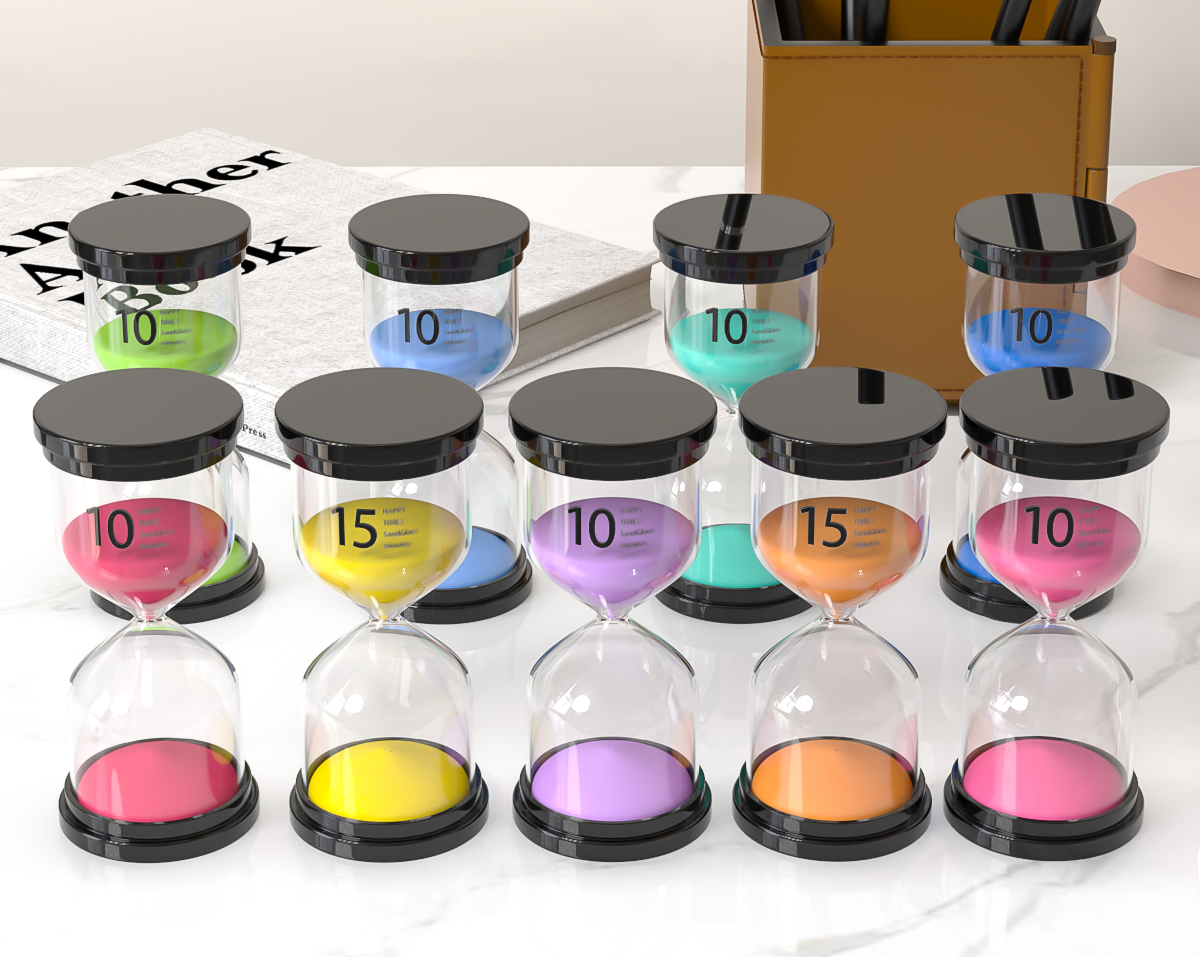 Premium Glass Hourglass Clock - Stylish Desk Accent for Business & Home Use