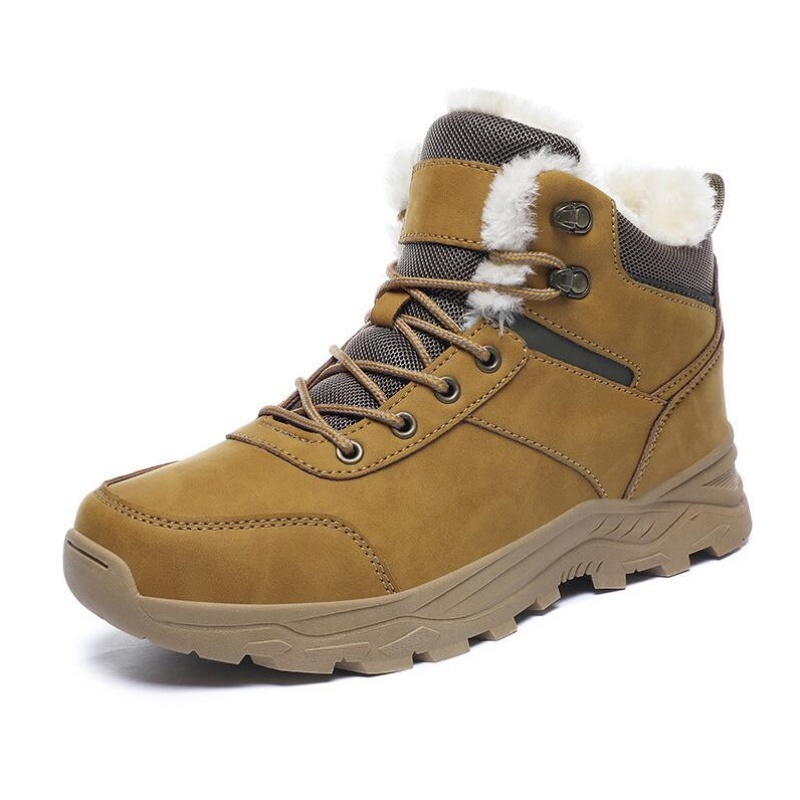 Ddmyoutdoor China Domestic Super Winter Snow With Fur Plus Size Hiking Boots Non Slip Outdoor Sneakers Men High Top Warm Shoes