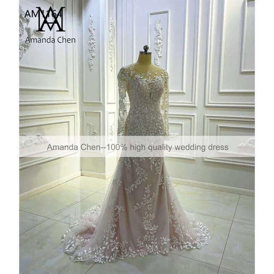 Mermaid Long Sleeve Tiered Skirts Wedding Dress