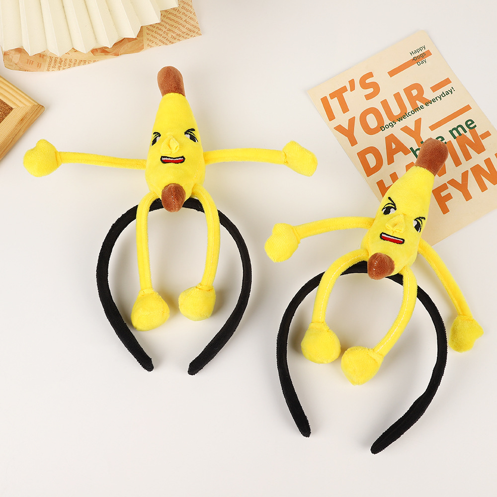 Banana headband funny voice headband fun headband for washing and makeup special hair compression funny headband hair accessory